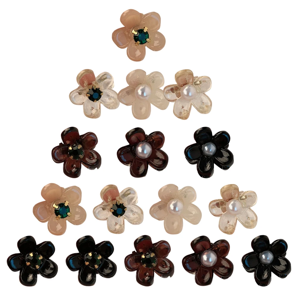 

16pcs Pearl Clips Small Claw Matte Hair Clips For Kids Plastic Accessories for Girls Kids Thin Hair Braids Toddler