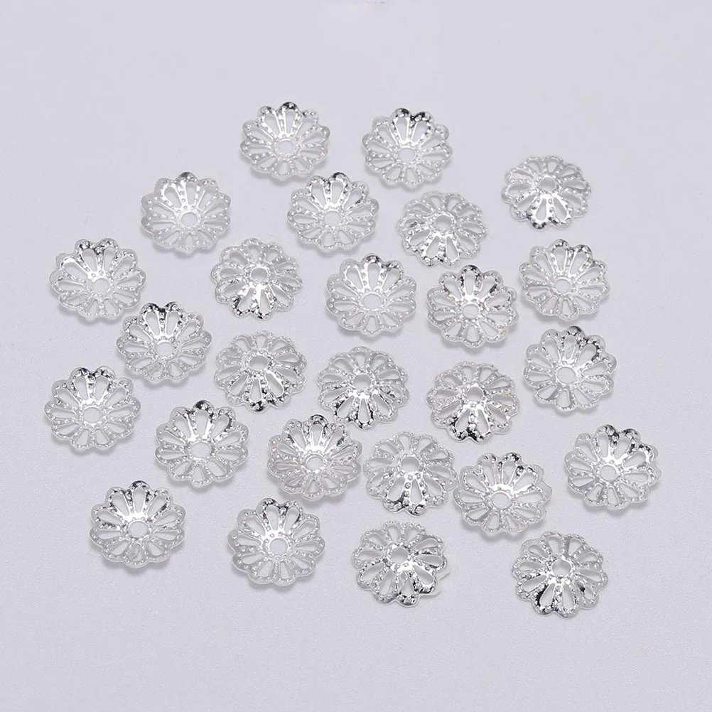 

1000pcs Findings Spacer Metal Bead Caps Diy Jewelry Making Accessories Flower Spacer End Jewelry Findings Caps Silver