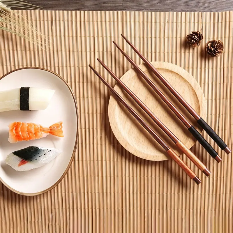 Sushi Chopsticks Natural Wood Environmentally Friendly Reusable Portable Chopsticks Set Kitchen Wooden Tableware