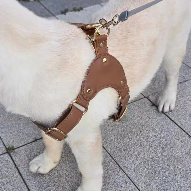 

Dog Leash Vest Type Medium-sized Leather Corgi Walking Rope Chest Strap Shiba Inu Go Out Adjustable Dog Supplies Pet Products