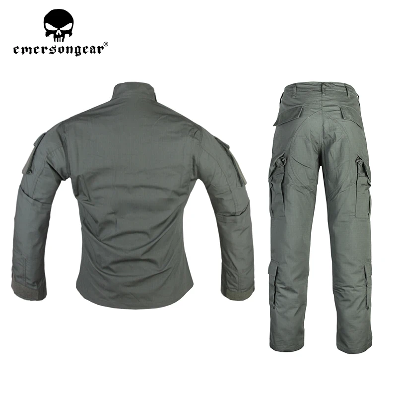 Emersongear Tactical BDU Uniform Set Training Suits Tops Duty Cargo Trouser Airsoft Shirts Pants Combat Hiking Hunting OD