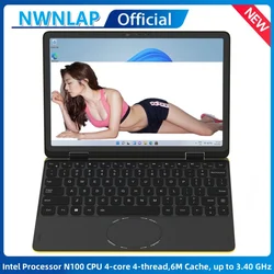 New Arrival Thin and Light 2-in-1 Laptop 16G 32G 11“ IPS HD Touch Intel N100 CPU UHD Graphics TOUCHPAD Backlit Keyboard Minipc