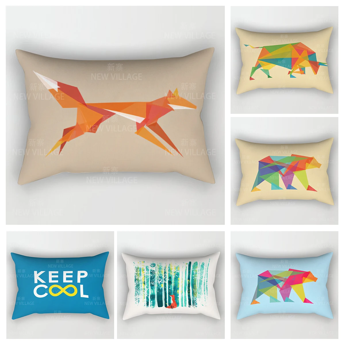 İskandinav renkli kanepe tutun yastık modern soyut geometrik hayvan ev dekorasyon oturma odası minder örtüsü 30*50