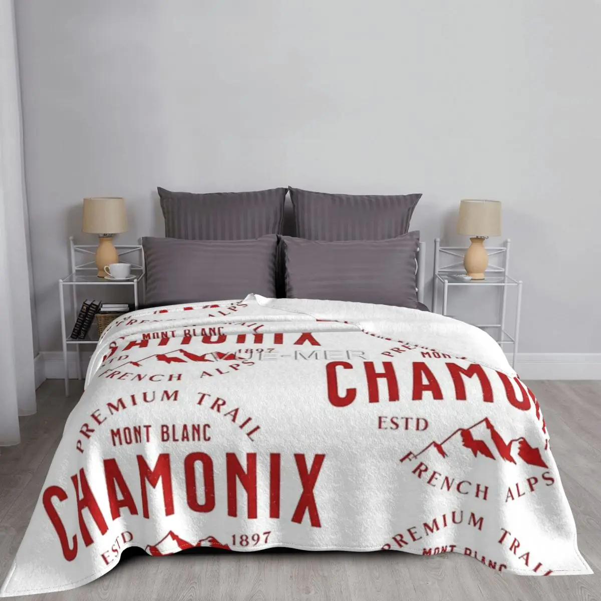 Chamonix Mont Blanc Premium Trail Blanket Bedspread On The Bed Anime Queen Size