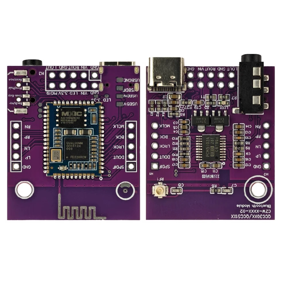 QCC5124/ QCC5125 /QCC3084 Bluetooth 5.1 +PCM5102A DAC Decode I2S USB Sound Card 32bit 96K LDAC for DAC Amplifier