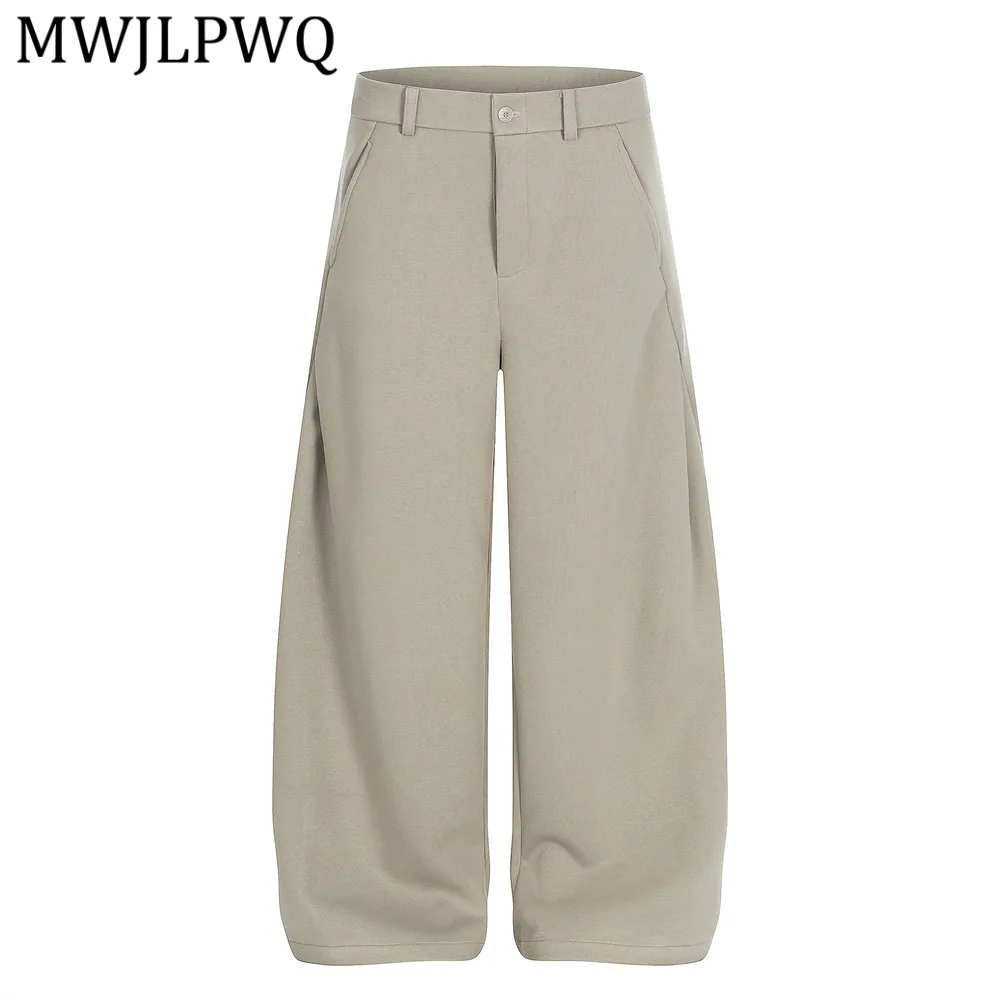 

MWJLPWQ Модные мужские широкие брюки в американском стиле, уникальный дизайн, универсальные свободные однотонные спортивные повседневные брюки 13614