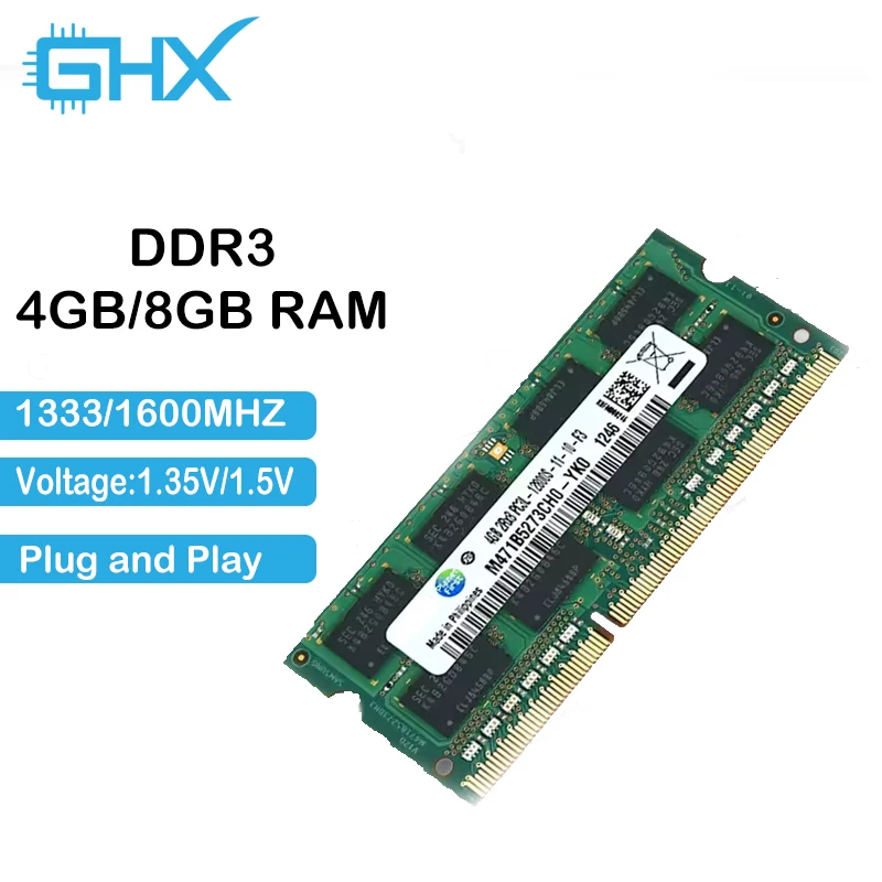 Memória portátil vara 4gb 8gb ddr3 1.5v/ddr3l 1.35v ram 1333 1600 mt/s mhz sodimm 204pin memória para notebook portátil