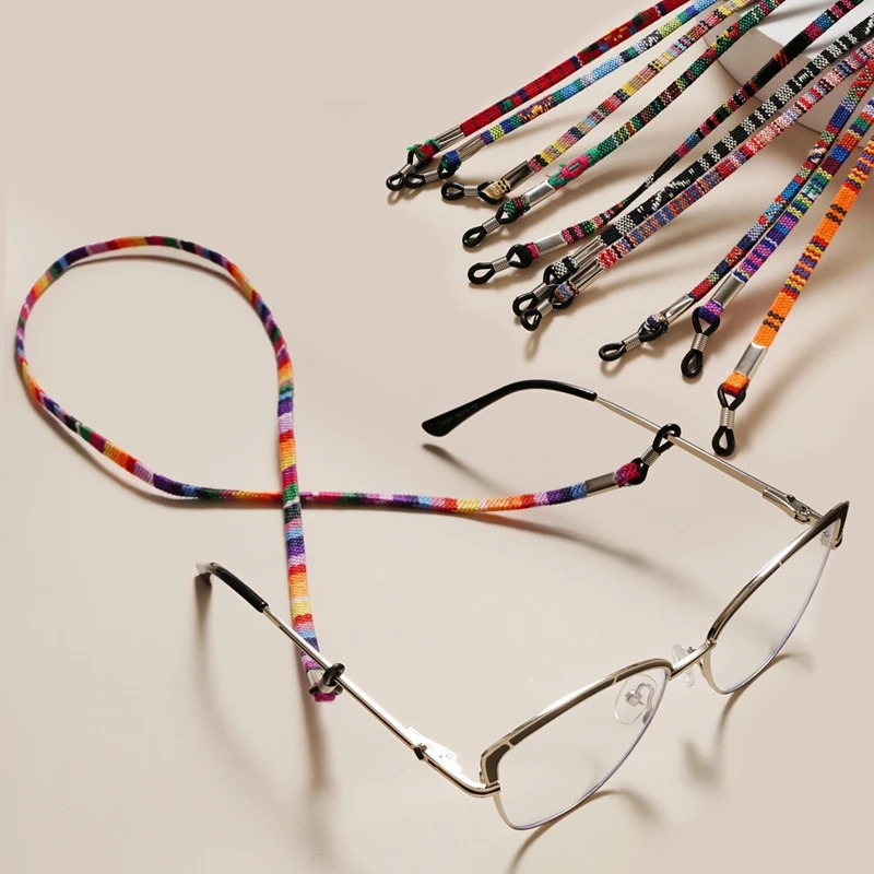 3Pcs Eyeglass Sunglasses Cotton Neck String Cord Retainer Strap Eyewear Lanyard Holder Ethnic Rope Glasses Chain Glasses Lanyard