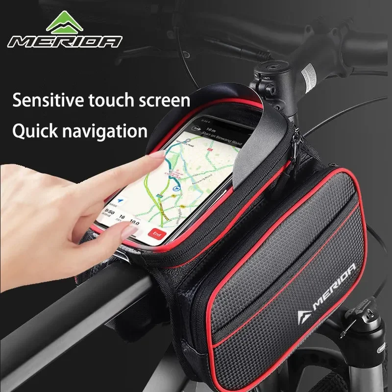 Merida Bicycle Bags Front Beam Bags Waterproof Saddle Bags Mountain Bike Beam Bags Top Tube Front Hanging Bags Cycling Gear