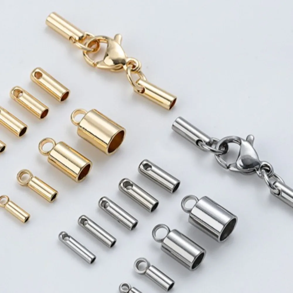 

Weight Buckle Stainless Steel Leather Rope Fringed Cap Handmade Hanging Bell DIY Wire Rope Ending Button Head Accessories