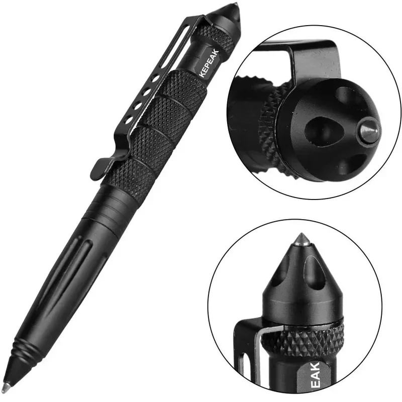 Defense Outdoor Pen Metal Military Defense Pen School Student Office Ballpoint Pens Emergency Glass Breaker Self EDC Supplies