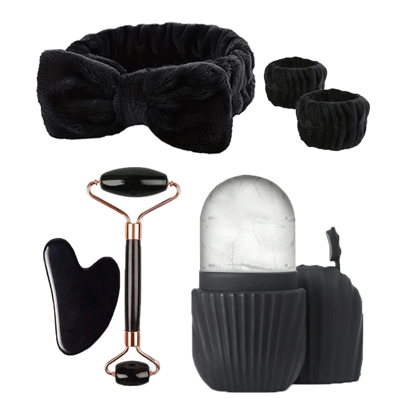 6-delige ijsroller gezichtsverzorging ijsrollerset gezichtsroller schrapen gezichtsgereedschap gezichtswas huidverzorging driedelige set