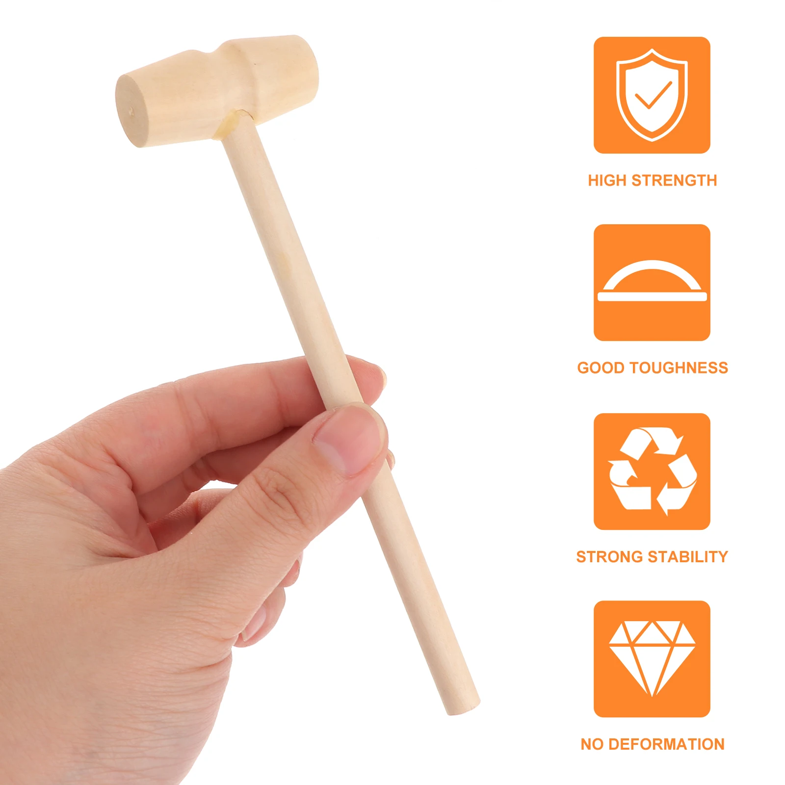20 Peças Mini Martelo Infantil de Madeira Maciça Não Acabada para Coordenação Motora e DIY
