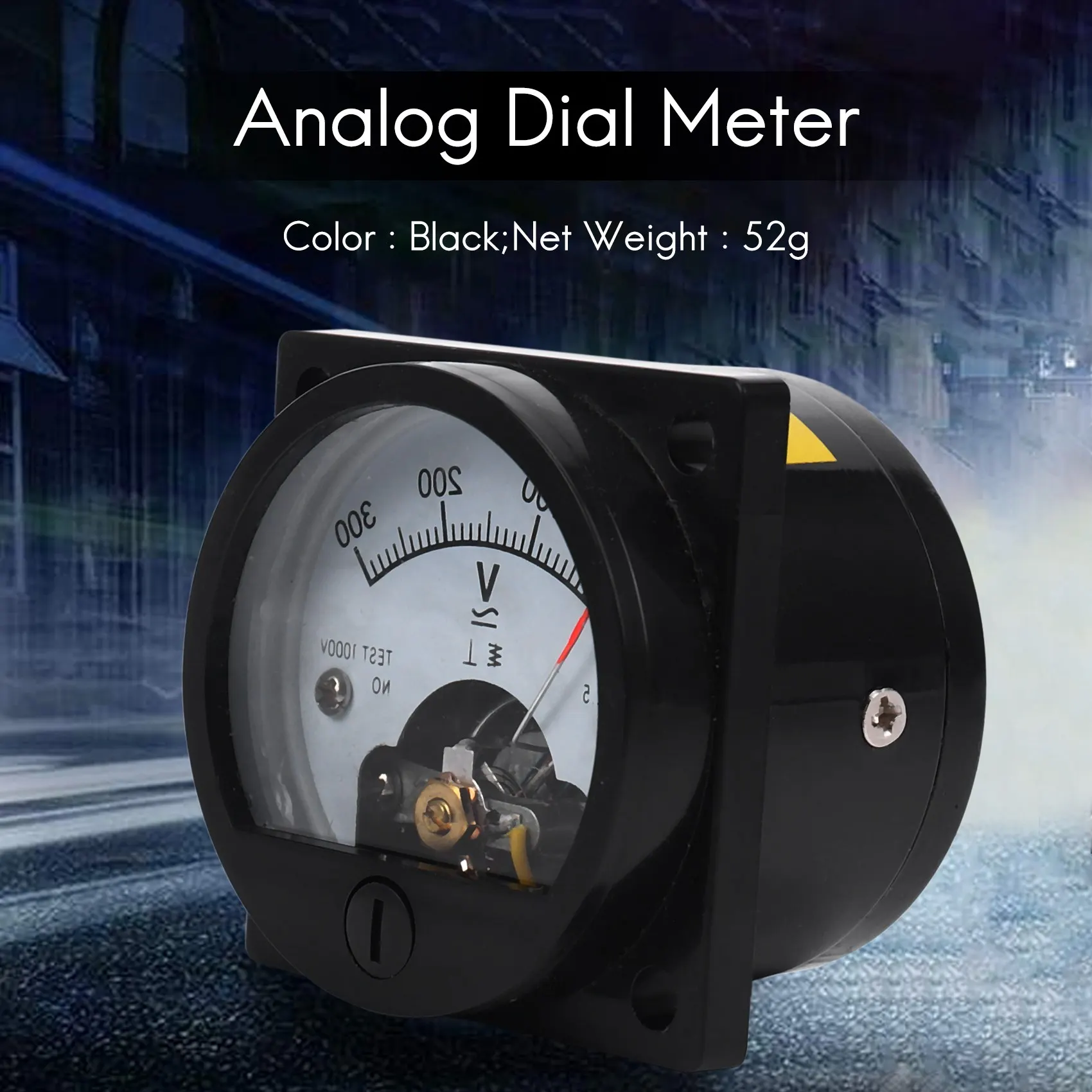 AC 0-300V Round Analog Dial Panel Meter Voltmeter Gauge Black