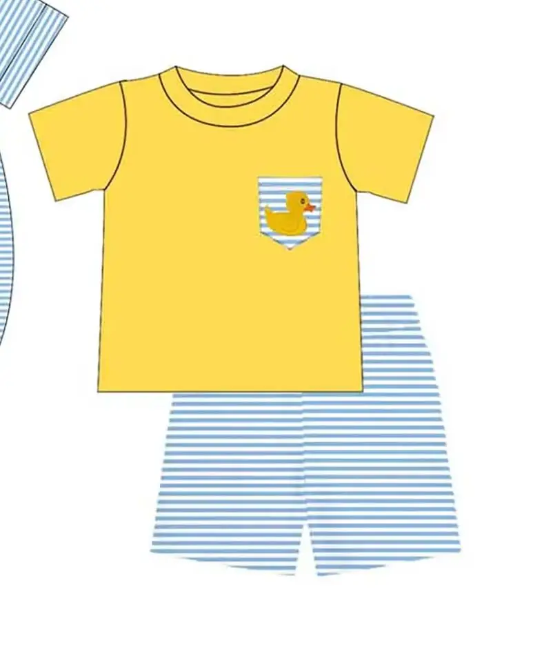 Toddler Kids Duck Outfit Stripe Romper Dress Top Shorts Cute 