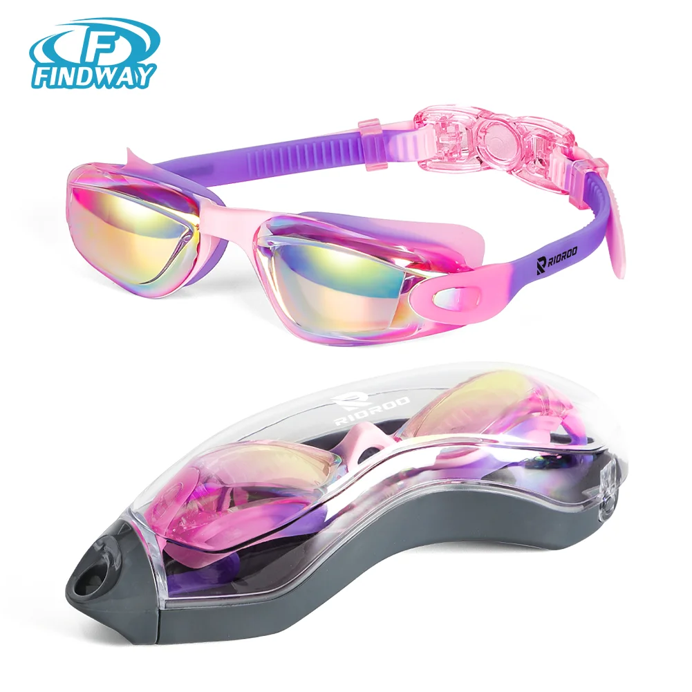 Kids Swimming Goggles Girls Boys Swimming Goggles  Anti-Fog Goggles UV Protection No Leakage Gift Case For 3-14 Yea