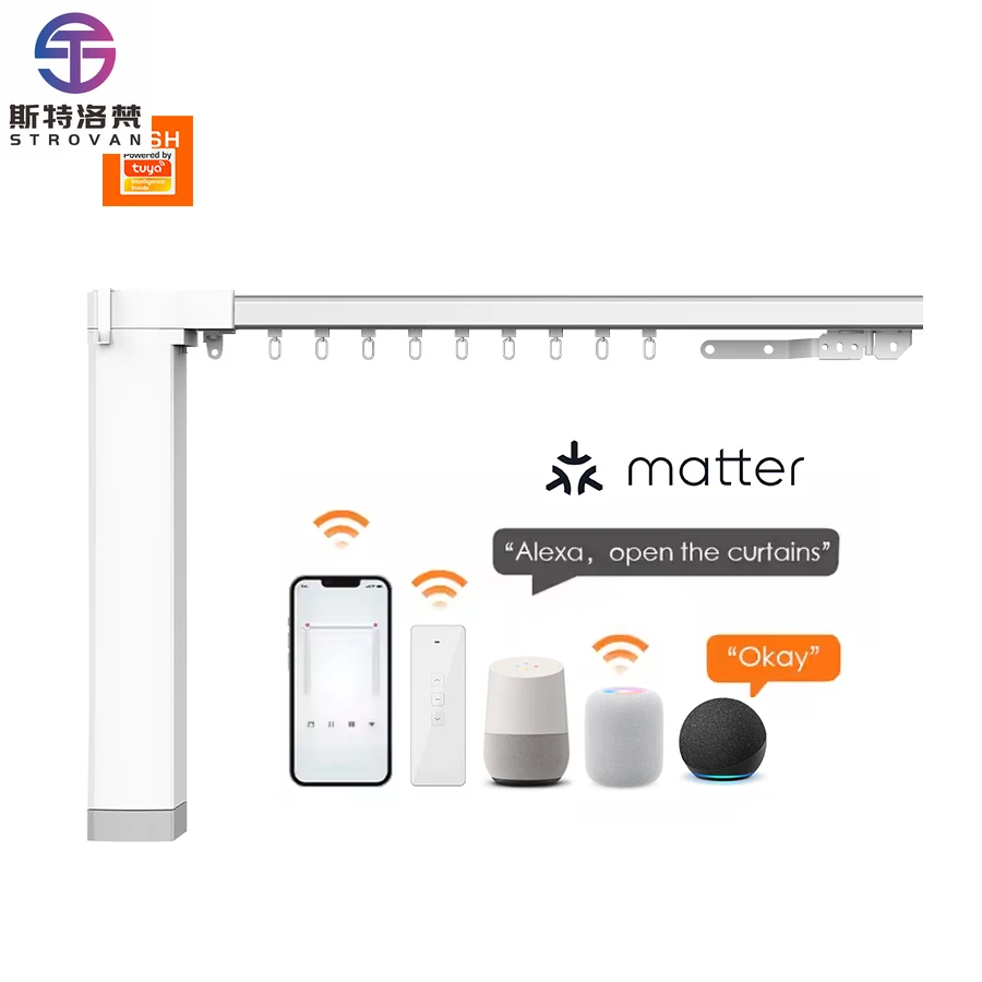 

STLF Matter Over WiFi Slide Curtain Smart Homekit Smartthings Google Home App Control by Siri Voice Control Smart Home