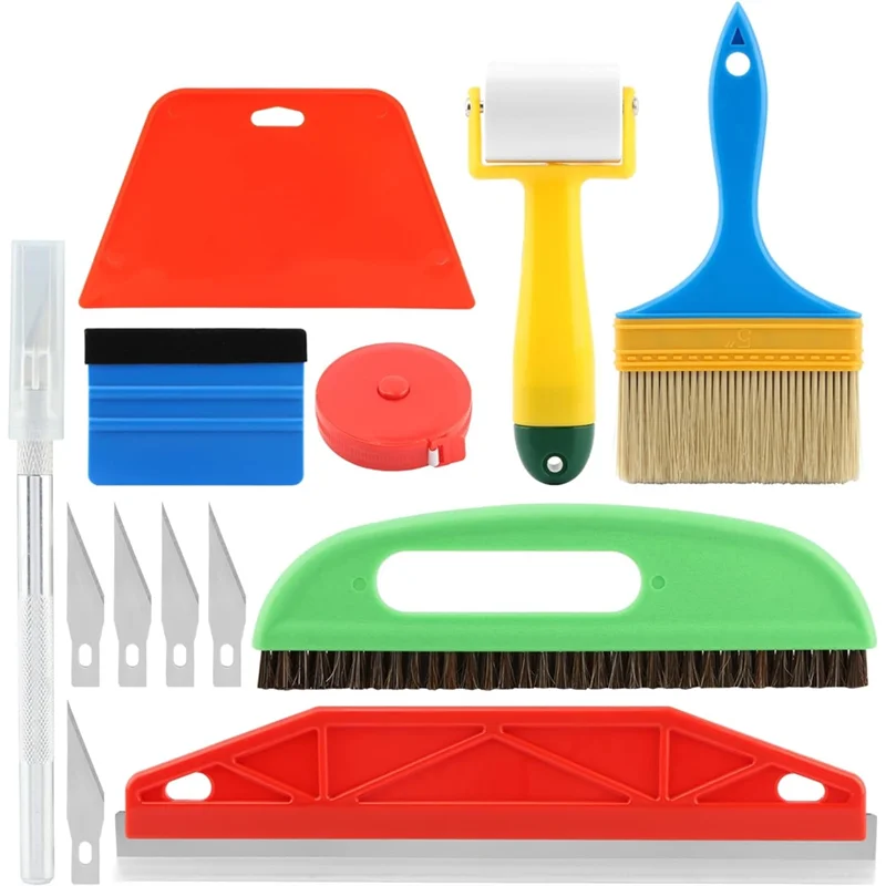 

Инструменты для разглаживания обоев, щетка для обоев, контактная бумага, тонировка окон, виниловая измерительная лента для плитки на спине в комплекте