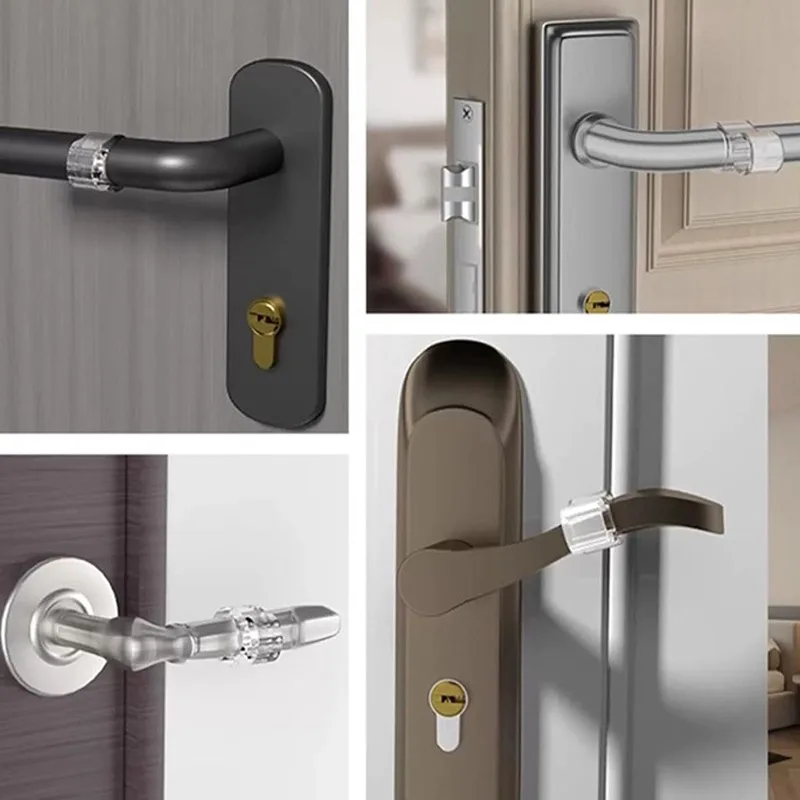 30/1x Pelindung Kenop Pintu Anti Benturan, Cincin Penyangga Gagang Pintu Transparan, Pelindung Furnitur Bening, Bantalan Anti Benturan, Cincin Anti Guncangan