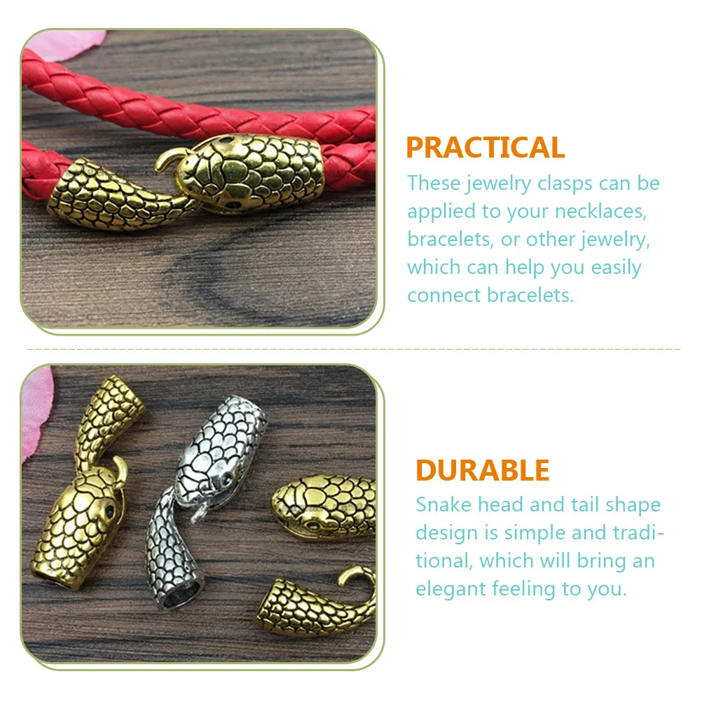 Snake Head Bracelet Clasp Alloy Toggle Closure For Jewelry Making Necklace Connectors Craft Findings Spacer Beads