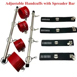 BDSM Kit Leg Spreader Bar Handcuffs Ankle Cuffs Bondage Restraints Slave Open Mouth Gag Sex Toys For Couples Bedroom Adult Games