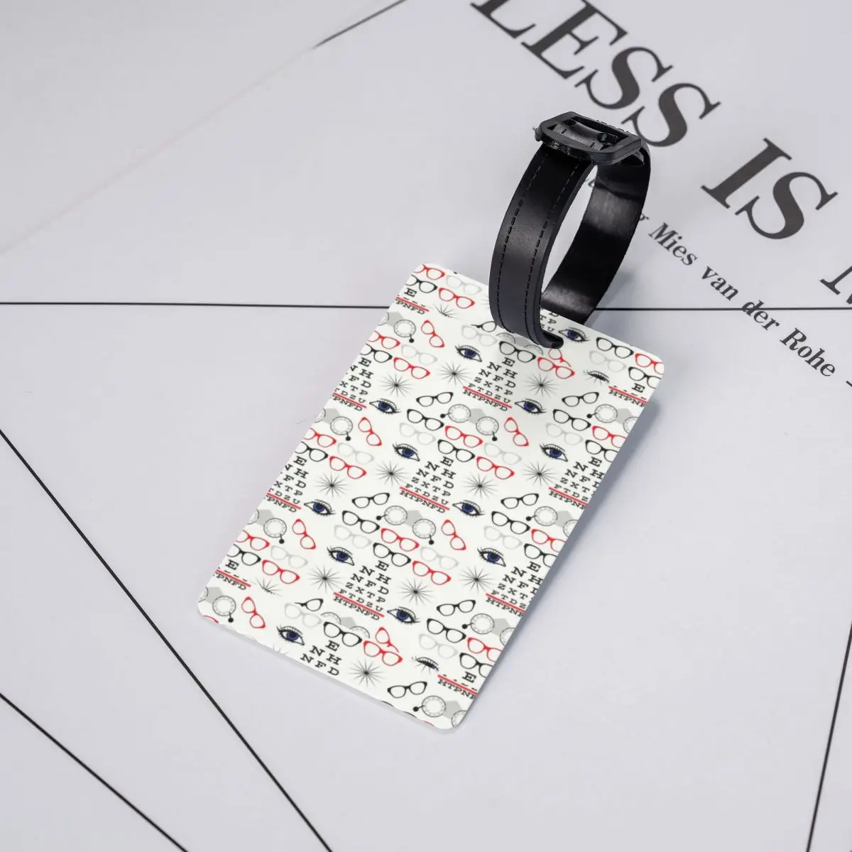 Funny Optician Optometrist Luggage Tags for Suitcases Cute Eye Test Chart Baggage Tags Privacy Cover Name ID Card