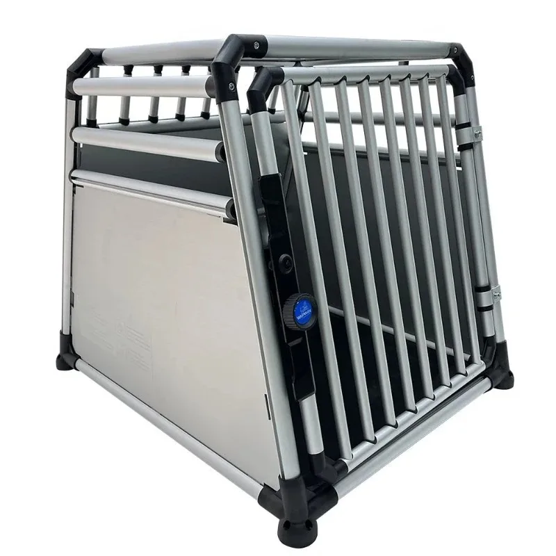 Sturdy Aluminum Alloy Pet Cage Vehicle Trunk Carrier For Dogs Cats Medium Large Breed Camping Travel Transportation