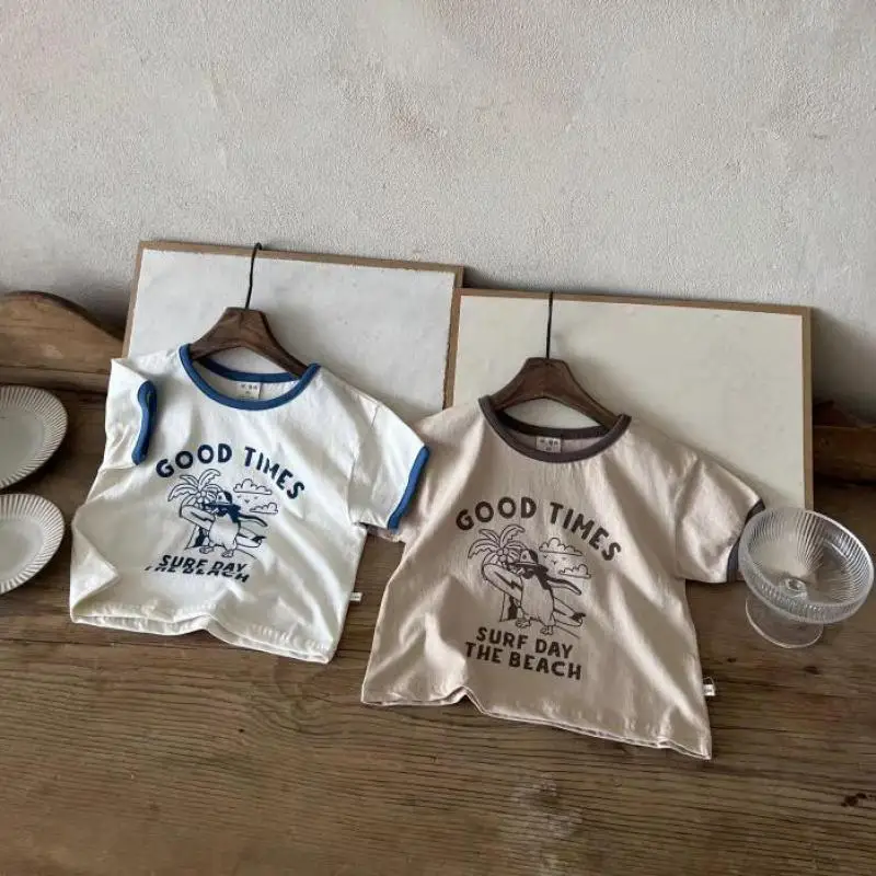 

Baby Summer Short Sleeve T Shirts Cute Cartoon Print Boys Girls Tee Cotton Children Tops Infant Casual T Shirt Loose Baby Tee