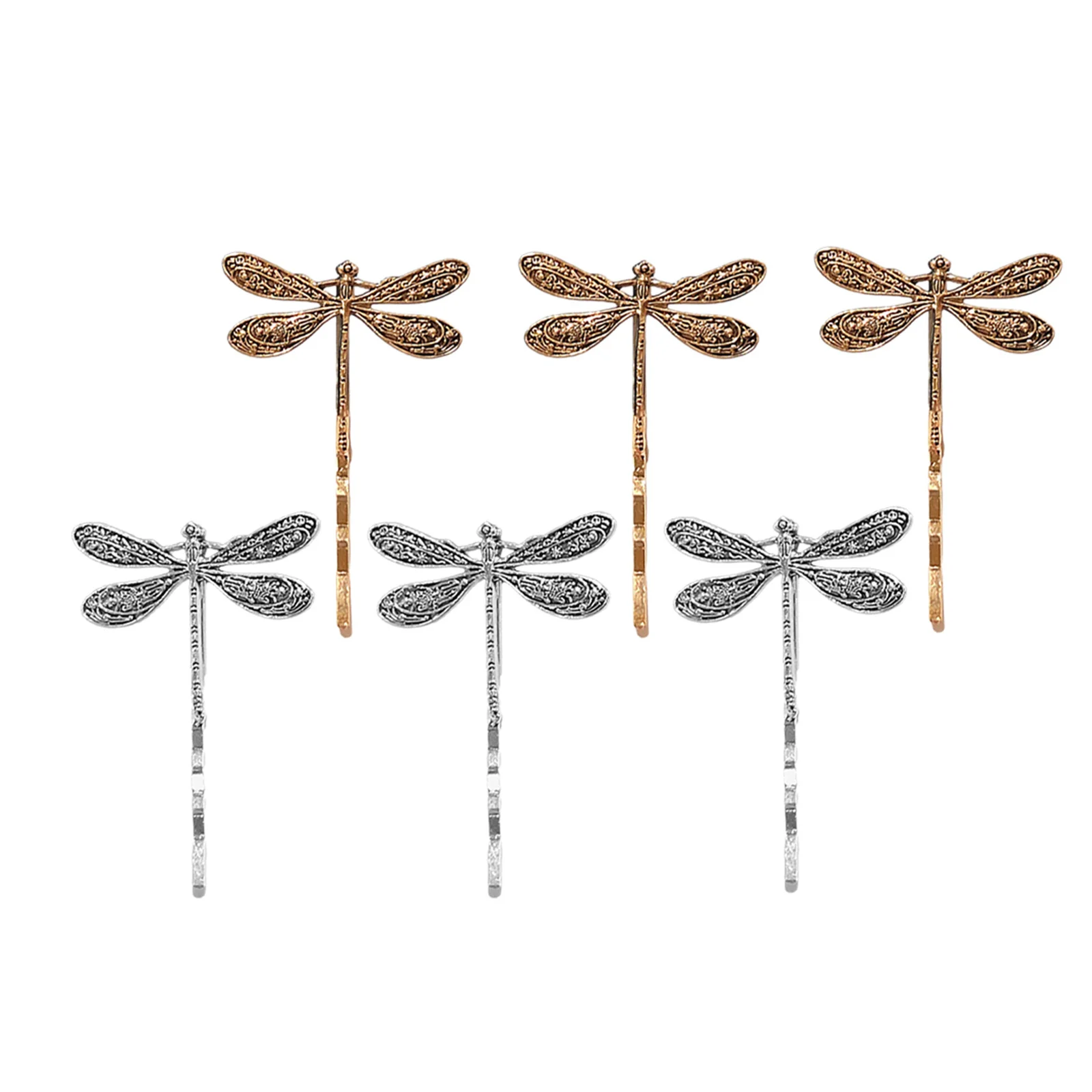 

6 шт. винтажные заколки для волос с дизайном стрекозы, декоративные металлические аксессуары для волос для женщин, вечерние, свадебные, повседневные заколки для волос