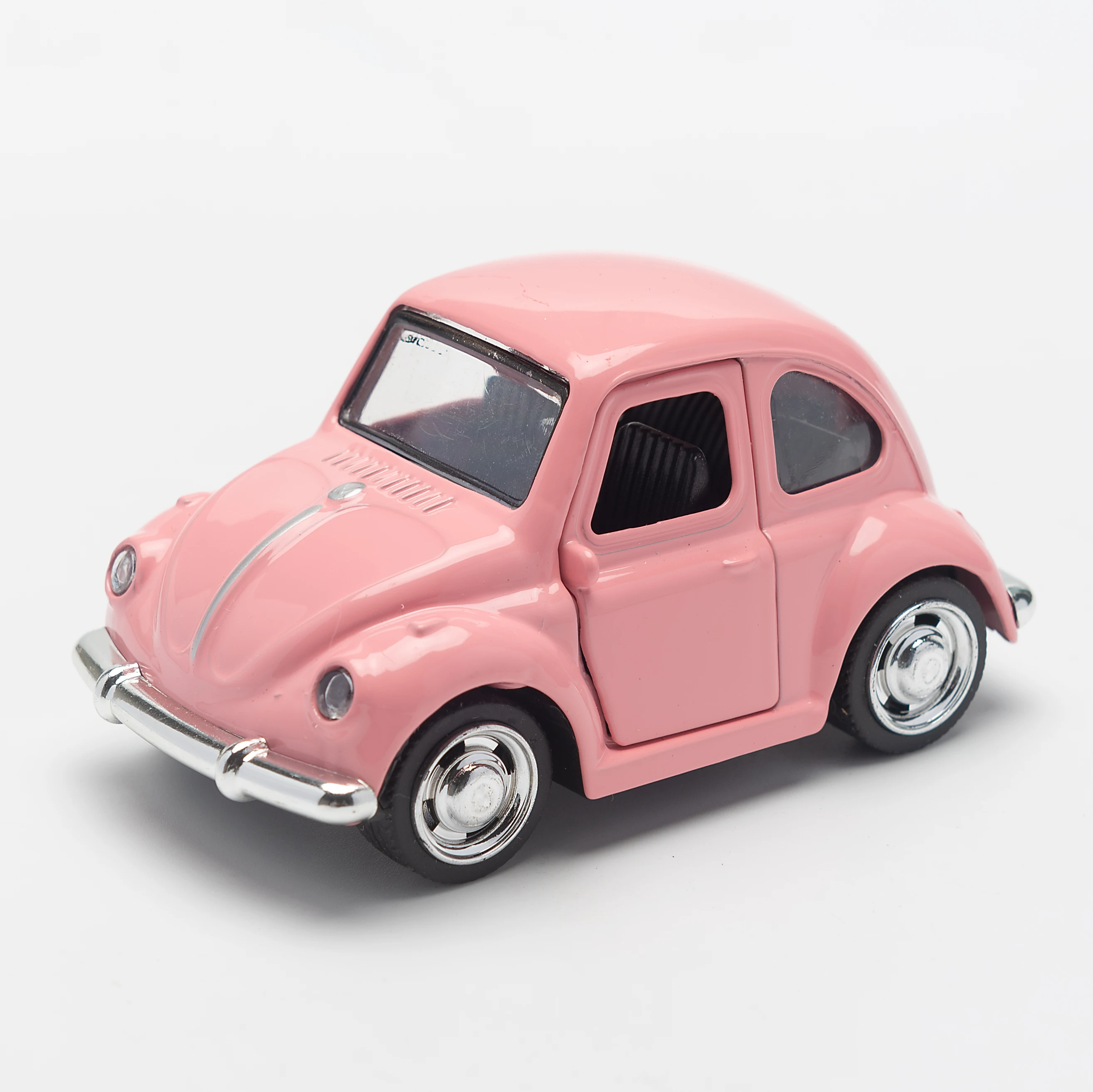 1:43 Alloy Diecast Cartoon MINI BEETLE Vintage Car Model Classic PullBack Car Miniature Vehicle Replica For Collection Gift Kids