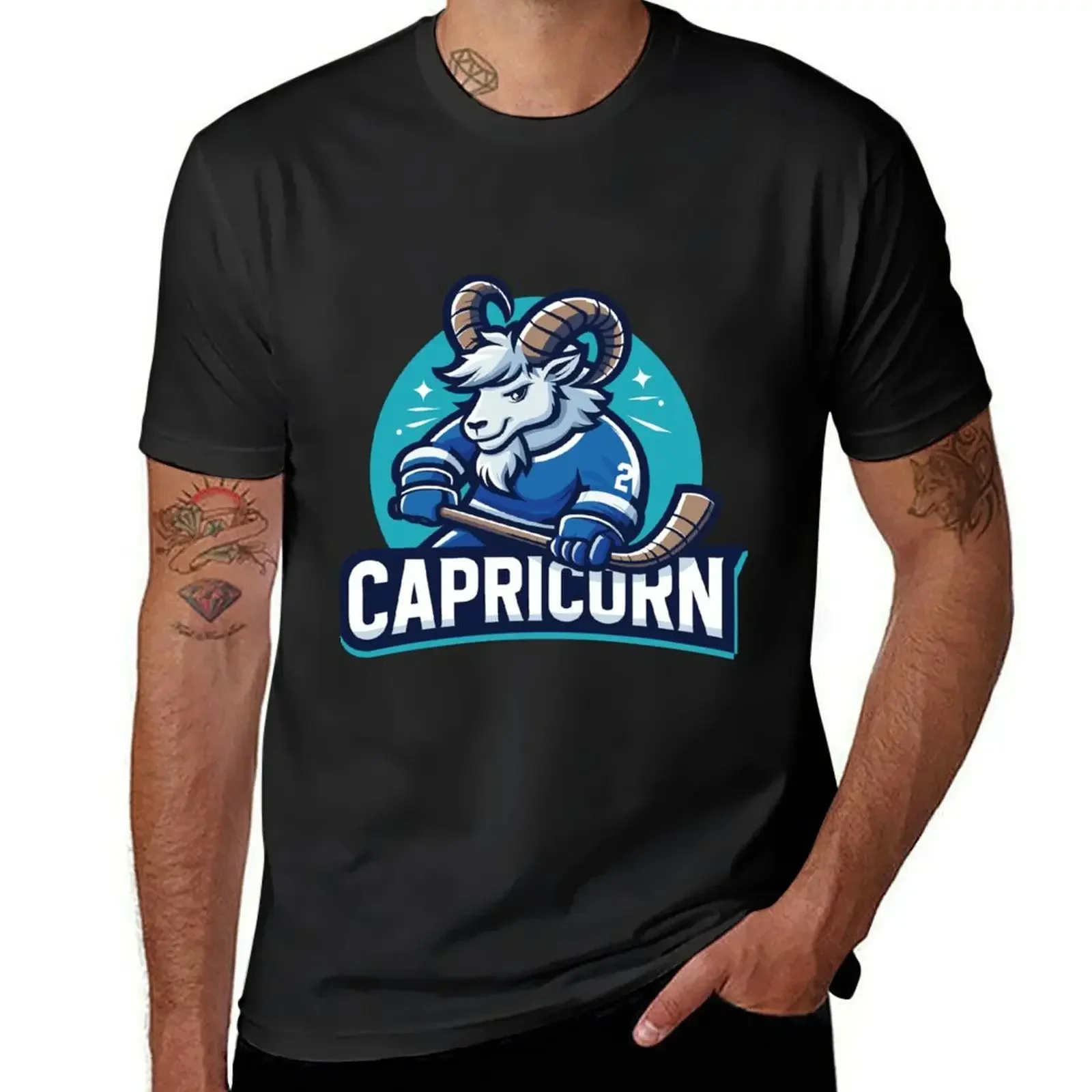 Zodiac Capricorn Hockey T-Shirt plus sizes korean fashion cotton t shirt men