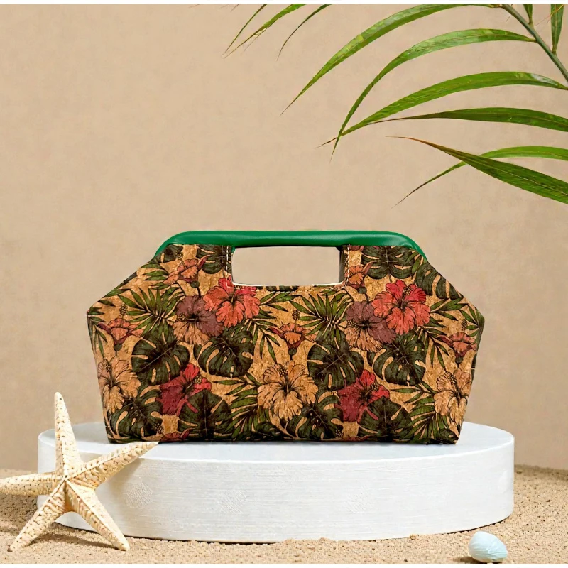 Handtasche mit Obergriff, Clutch aus gewebtem Stroh, Hobo-Tasche in Ahornblatt-Farbblock-Design, Damen-Sommermode-Abendtasche mit Farbkontrast – Detail 10