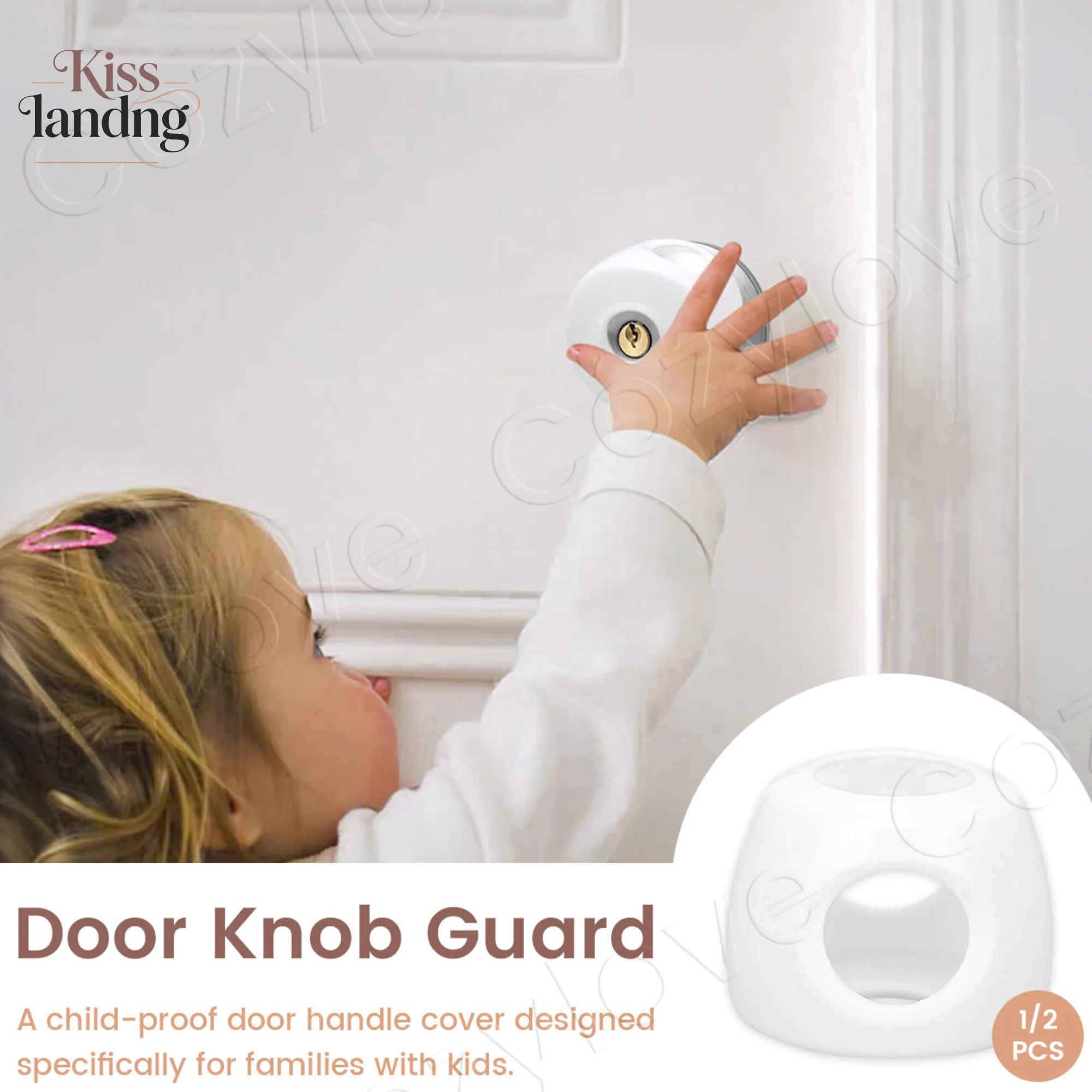 Child Proof Door Knob Guard | 1/2 PCS Baby Safety Door Handle Cover, Universal Fit for Most Door Knobs