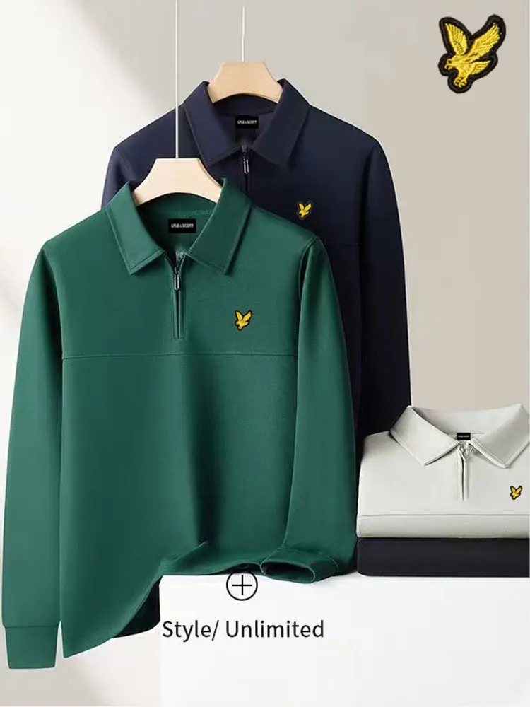 Men's and women's autumn and winter zipper collar LYLE hoodie Eagle embroidery comfortable soft casual and high-quality clothing