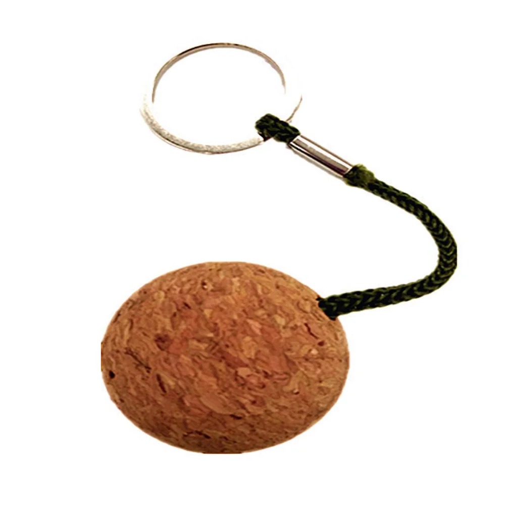 Creative 35mm Round Floating Cork Ball Keychian Float Kayak Rope Buoyant Key Ring Floating Cork Ball Sailing Keychian