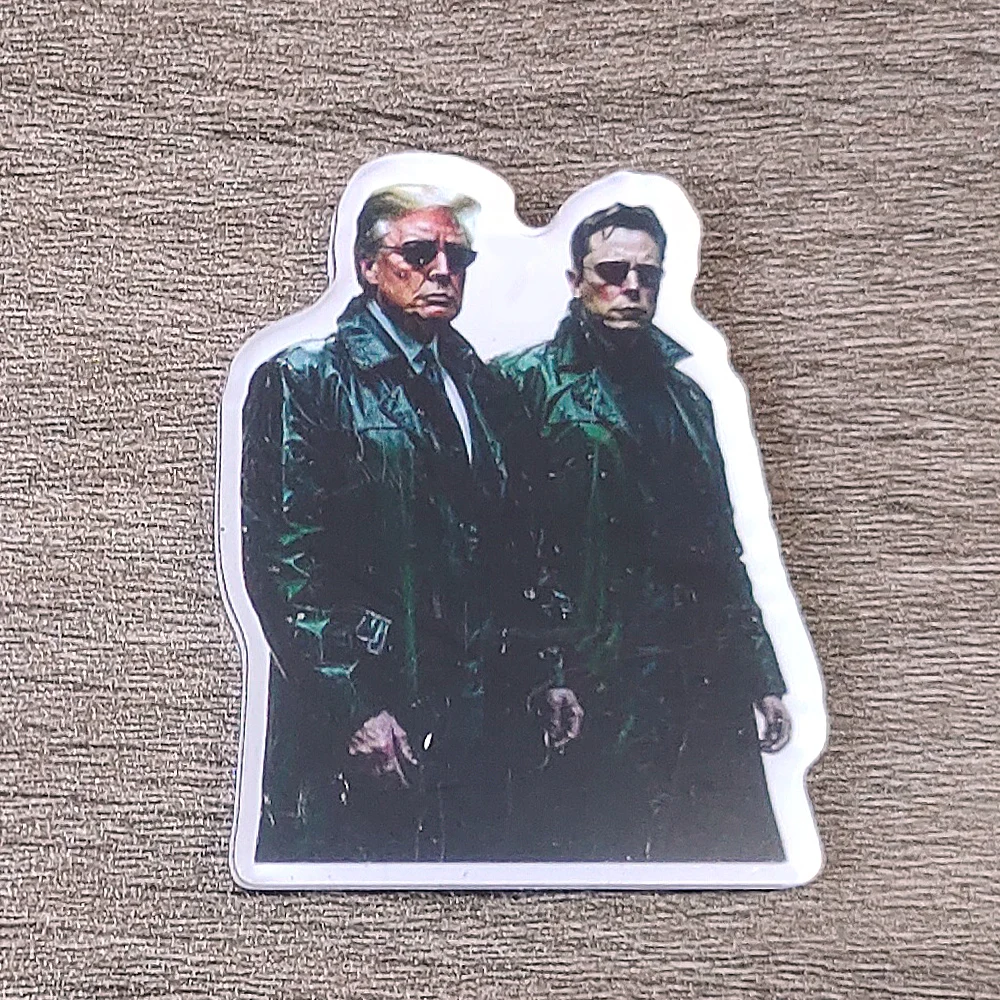 

Donald Trump&Musk Acrylic Fridge Magnets The 47th US President Special-shaped Collectibles Art Souvenir Fan Gift Home Decoration