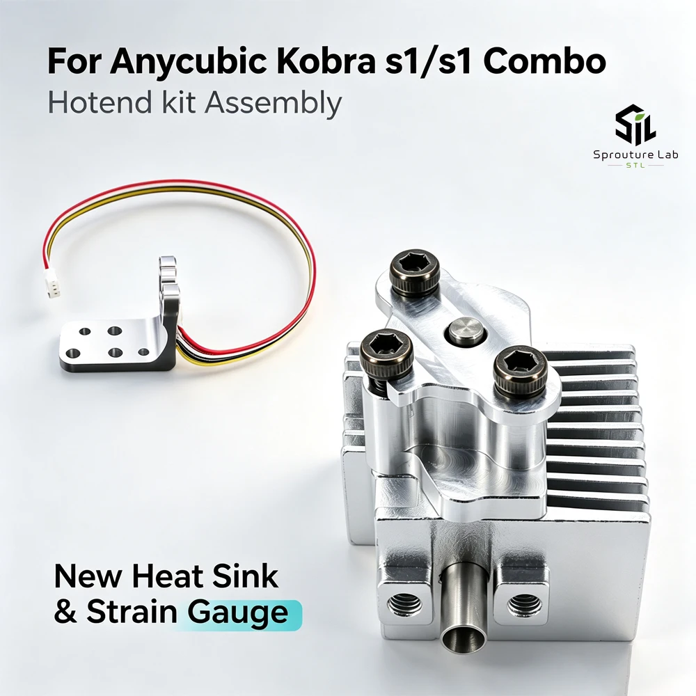 Zestaw do szybkiej wymiany hotendu kompatybilny z Anycubic Kobra S1 S1C Combo, aluminiowy radiator, zamiennik czujnika do drukarki 3D