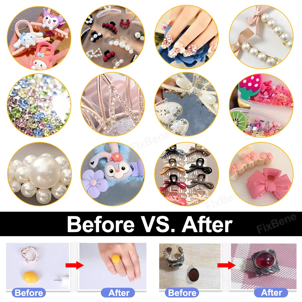 Transparent Glue Epoxy Strong Adhesive Rhinestone Fabric Textile Clothes Jewelry Diamond Plastic Models Phone Case Stone Sealant