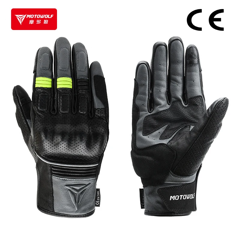 CE Approved Motorcycle Leather Gloves Guantes Motociclista Luvas Motocicleta Handschoenen Elektrikli Motosikletler Touch Screen