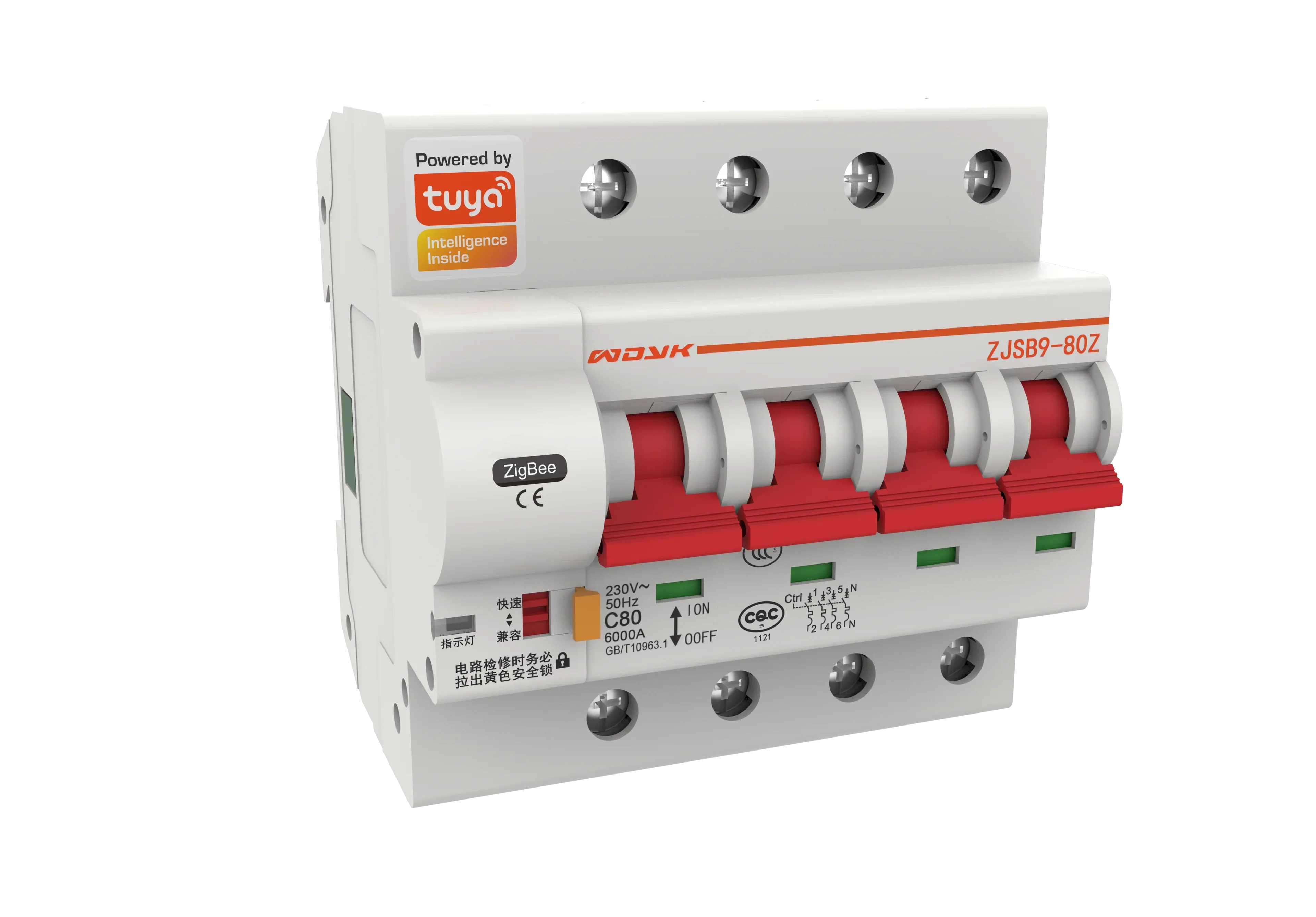 SZMYQ 2P RCBO MCB interruptor Tuya Zigbee productos para el hogar inteligente Mini medidor de potencia y disyuntor de protección contra fugas 16A 100A