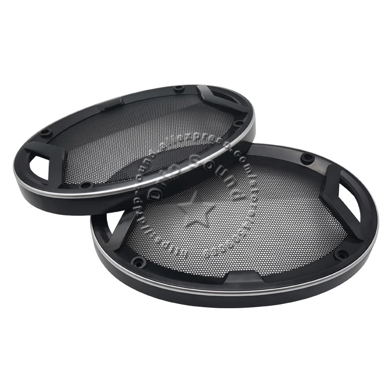 ل 6 "x 9" 6x9 بوصة المتكلم تحويل غطاء الشواية عالية الجودة سيارة الصوت الزخرفية دائرة شبكة معدنية مصبغة شبكة حماية # أسود