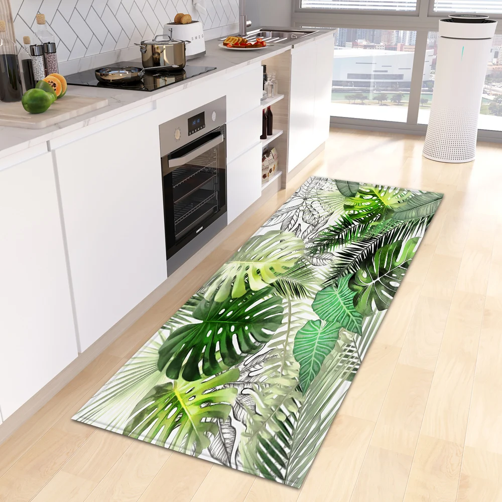 

VIKAMA цветок растение лист с принтом полосы напольный коврик фланелевые кухонные коврики большой площади мягкие нескользящие ковер для входной двери домашний декор