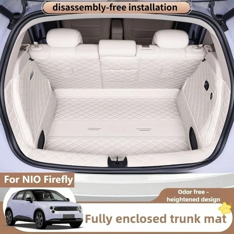 Car Trunk Mat For NIO Firefly Full Surrounded Waterproof Stain-Resistant Leather Pad Trunk Storage Area Protection Accessories