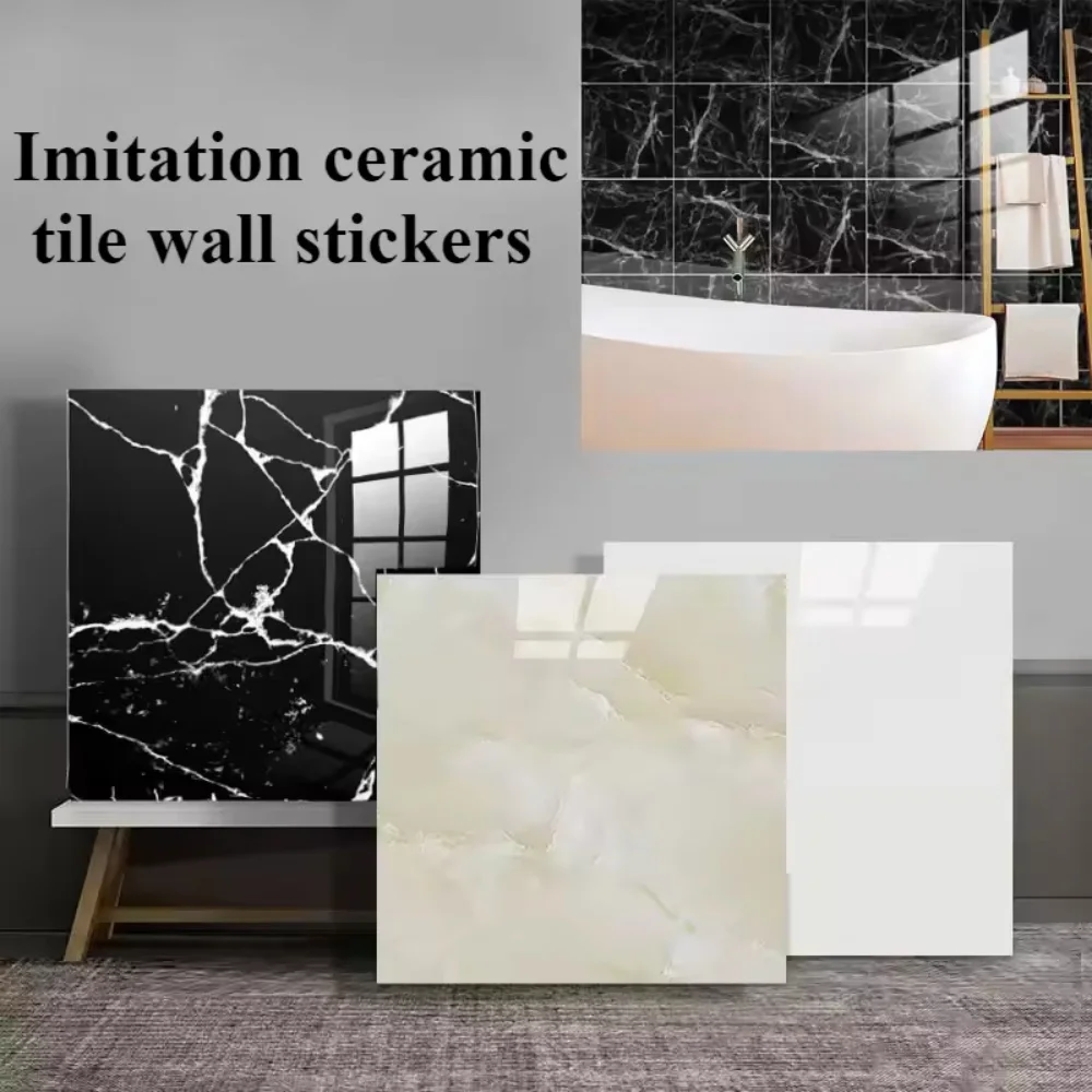 10 قطعة/المجموعة 30 سنتيمتر x 30 سنتيمتر ملصقات جدار البلاط ذاتية اللصق ملصقات أرضية الحمام الرخام الأرض ملصق جداري مقاوم للماء PVC Wallpa