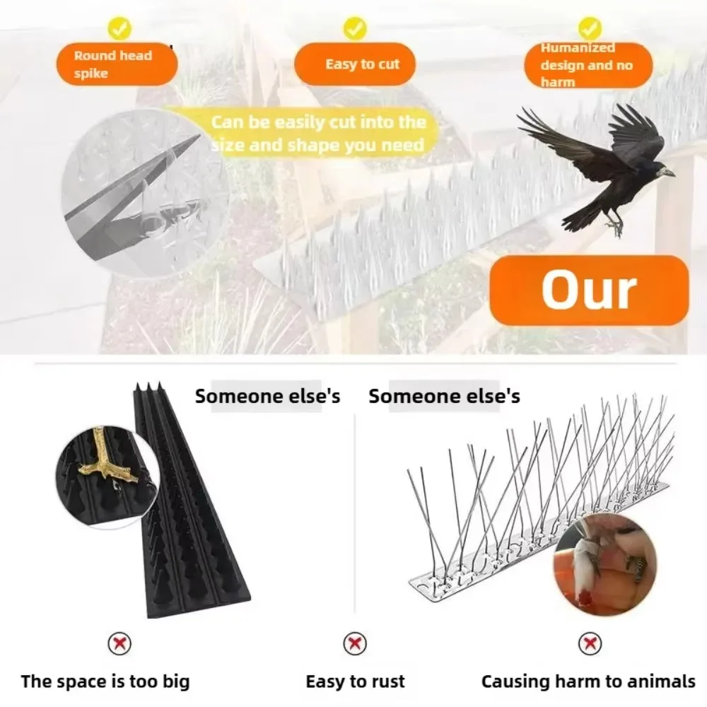 Repelente de aves con picos, antipatomas para balcón, dispositivo repelente de aves, aire acondicionado para el hogar, unidad exterior, suelo superior