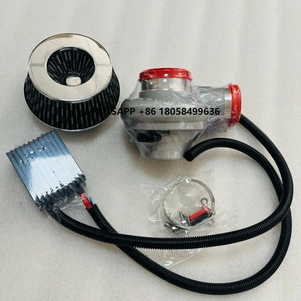 

Electric Turbos Supercharger Kit Thrust Motorcycle Electric Turbocharger Air Filter Intake for All Car Improve Speed 12v