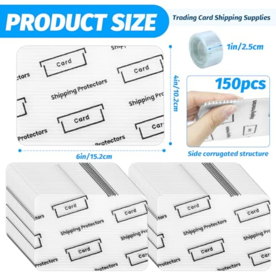 150 حزمة من بطاقات التداول الشحن Protecto4 ''x 6'' البلاستيكية الرياضية البطاقات البريدية حماية مع ملصق الختم سفينة تجارة البلاستيك الصلب