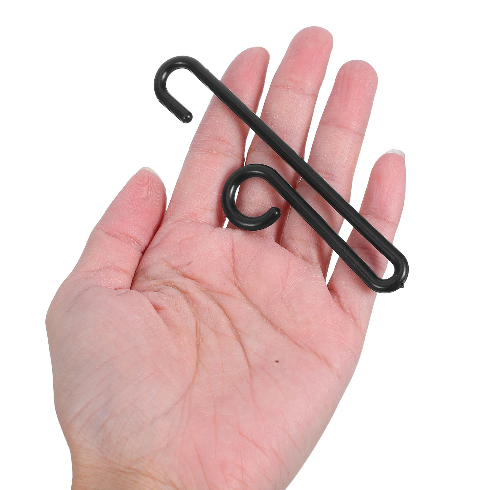 

190pcs Multifunctional Hooks 10.5Cm Black Plastic Curved Hangers No Drill Needed Space Saving Home Storage Utility Hanging