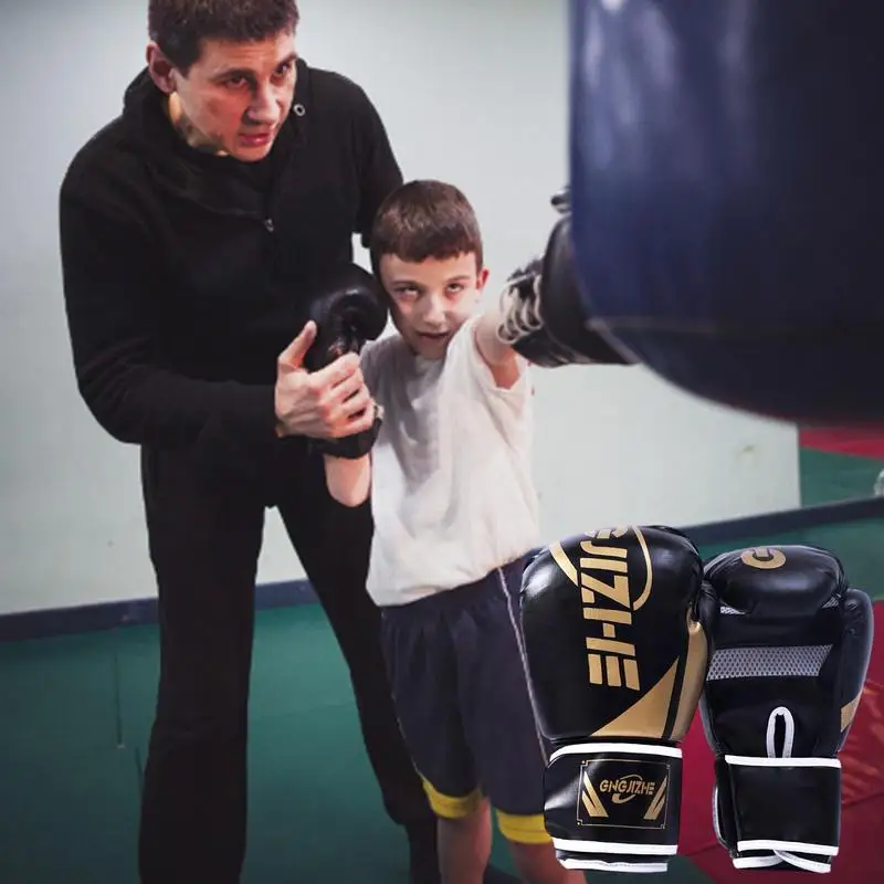 Guantoni da boxe per bambini PU Sparring Guanti da boxe 6oz/8oz Guanti da boxe da allenamento per ragazze Ragazzi Combattimento Kickboxing