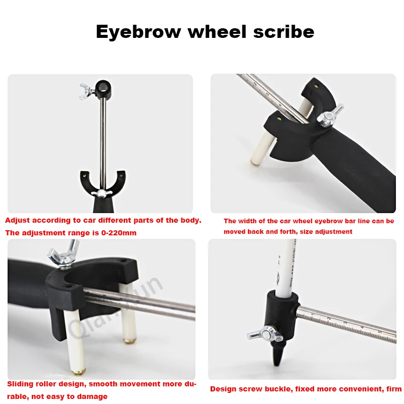 Black Car Wheel Eyebrow Scriber Auto Sheet Metal Sag Repair Tool Data Recovery Wheel Eyebrow Rib Line Parallel Drawing Tool